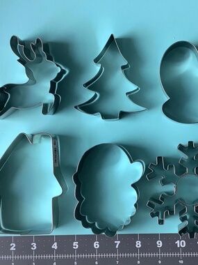 Christmas Cookie Cutters Set, Metal, 6 pcs